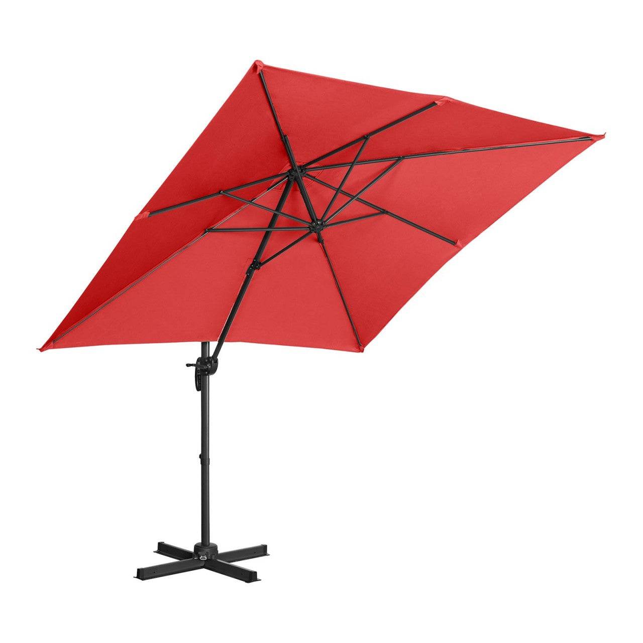 Helloshop26 - Parasol de jardin meuble abri terrasse carré 250 x 250 cm pivotant rouge - Imagen 1