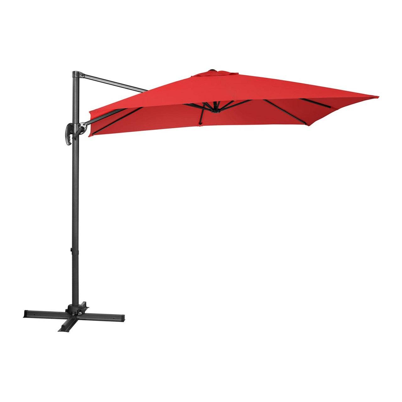 Helloshop26 - Parasol de jardin meuble abri terrasse carré 250 x 250 cm pivotant rouge - Imagen 2