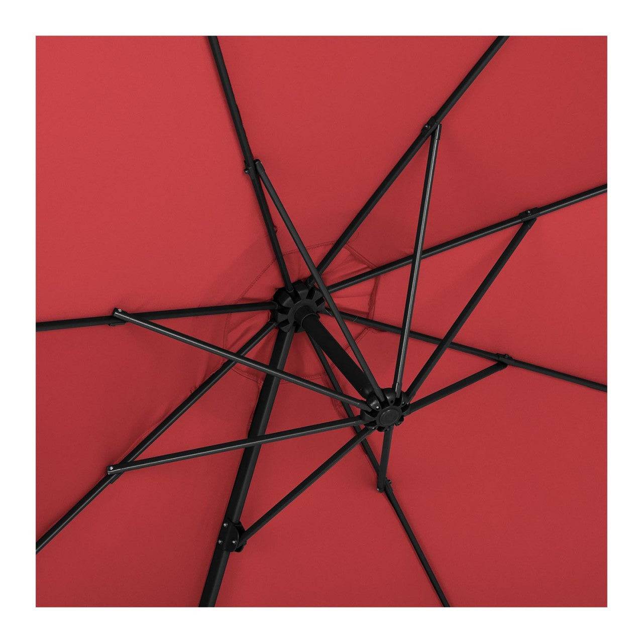 Helloshop26 - Parasol de jardin meuble abri terrasse carré 250 x 250 cm pivotant rouge - Imagen 4
