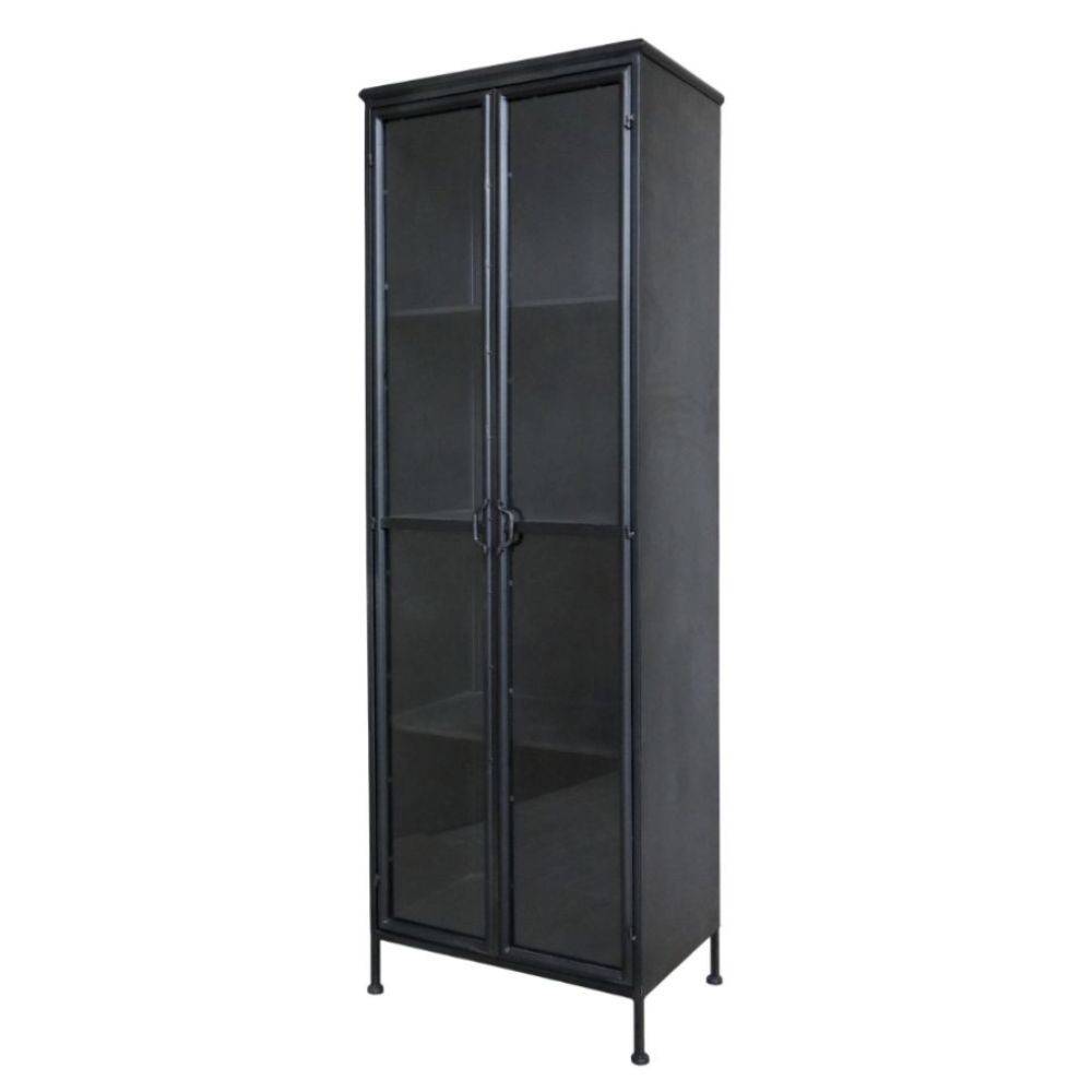 Chemin De Campagne - Armoire 2 portes rangement chambre salle de bain métallique noir 184cm Chemin de campagne - Imagen 1