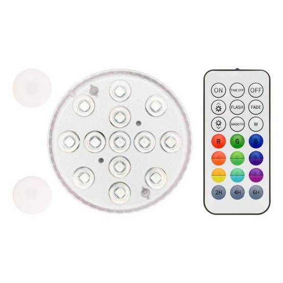 Base led submersible Ø8,5cm LED RGB IP68 avec télécommande Lotti - Image 1