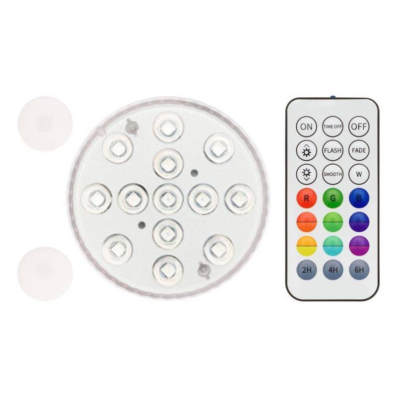 Base led submersible Ø8,5cm LED RGB IP68 avec télécommande Lotti - Image 1