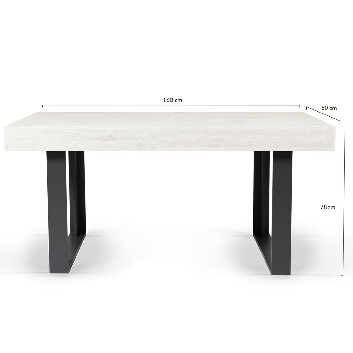 Table à manger extensible rectangle PHOENIX 4-8 personnes bois gris 160-200 cm - Image 5