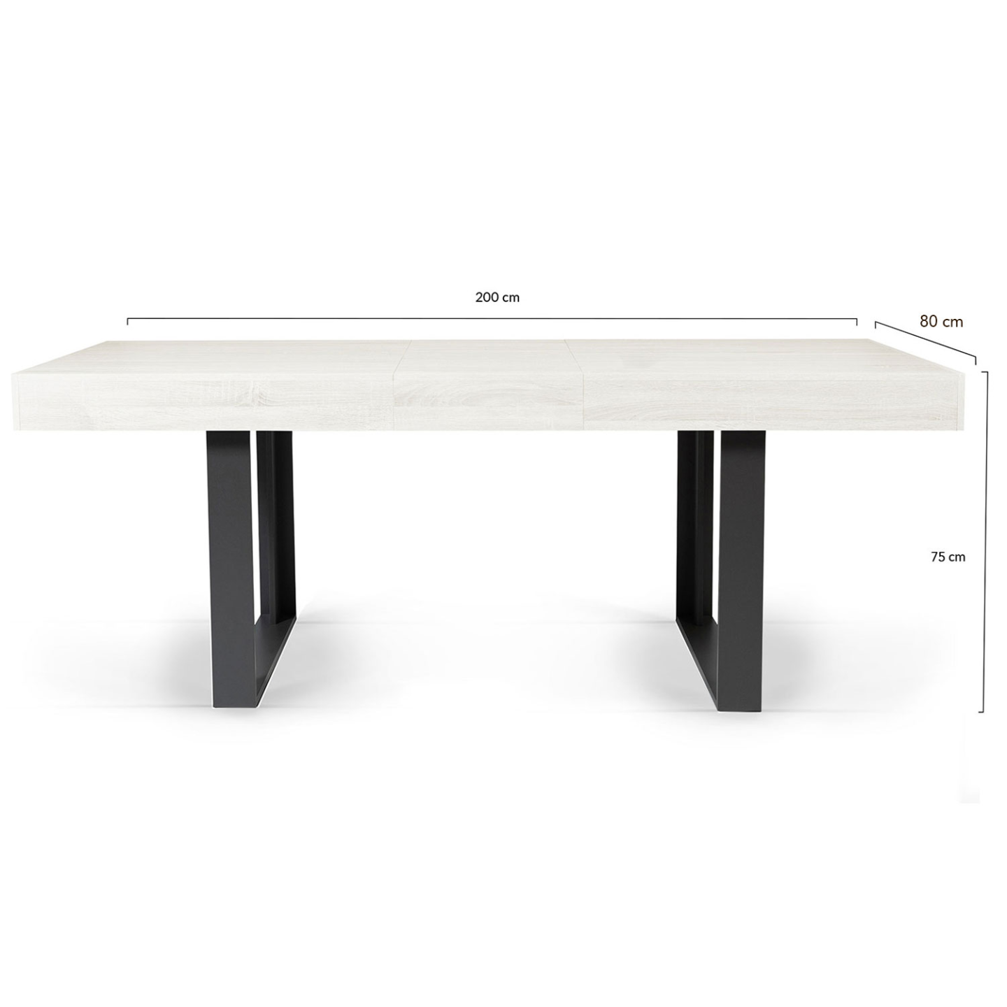 Table à manger extensible rectangle PHOENIX 4-8 personnes bois gris 160-200 cm - Image 6