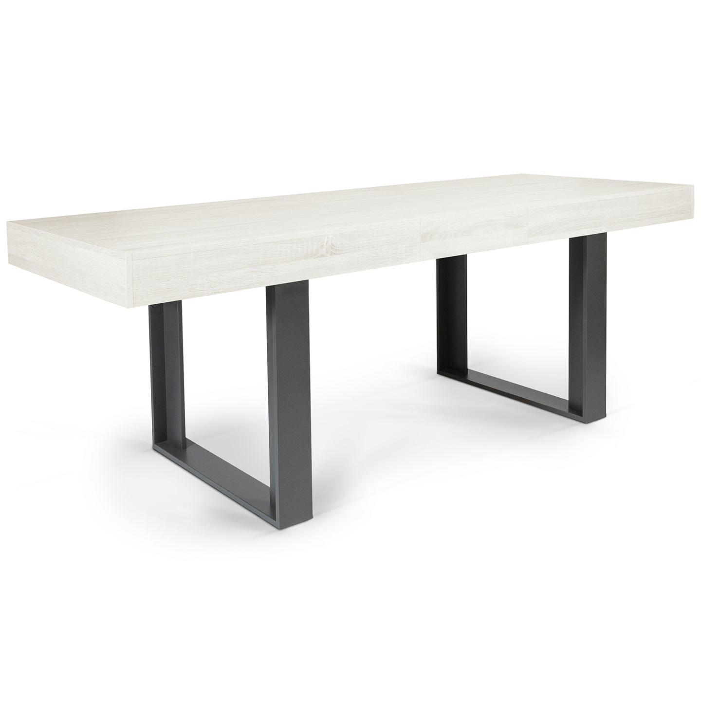 Table à manger extensible rectangle PHOENIX 4-8 personnes bois gris 160-200 cm - Image 2