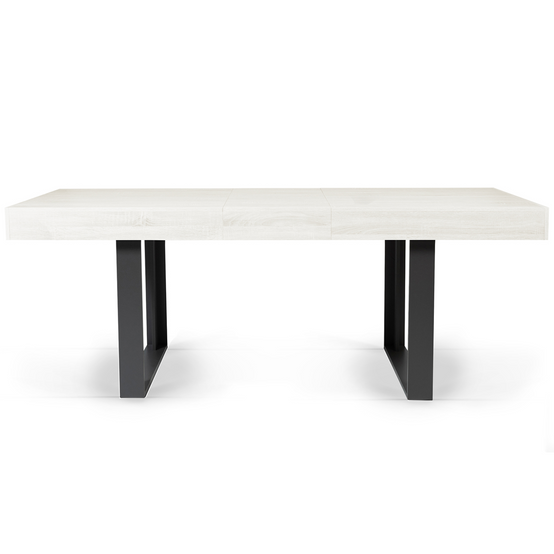 Table à manger extensible rectangle PHOENIX 4-8 personnes bois gris 160-200 cm - Image 3