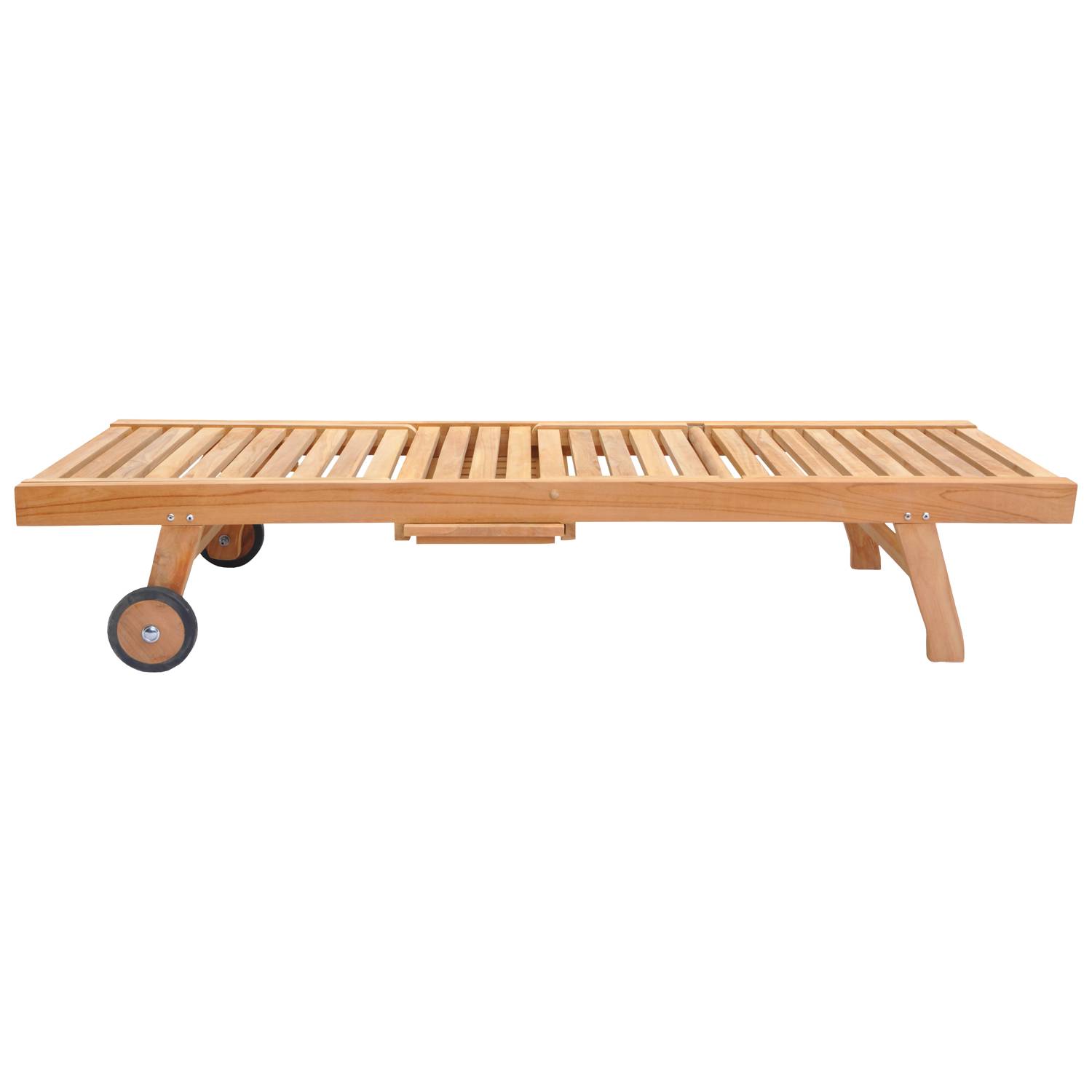Ensemble bain de soleil pliant en teck avec table d'appoint LOMBOK - HAPPY GARDEN - Imagen 4
