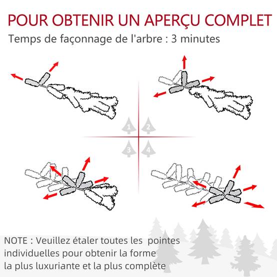 Sapin de Noël 60 cm arbre de Noël de table avec lumière LED, 141 pointes, pommes de pin et baies rouges, base en béton - Image 9