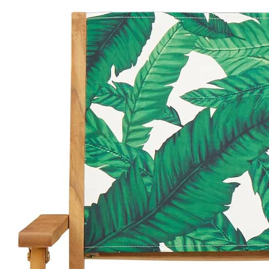 Maison Chic - Lot de 4 Chaise pliante de jardin - Chaises d'extérieur - Chaises de jardin pliables vert tissu et bois massif-JU12479 - Image 9