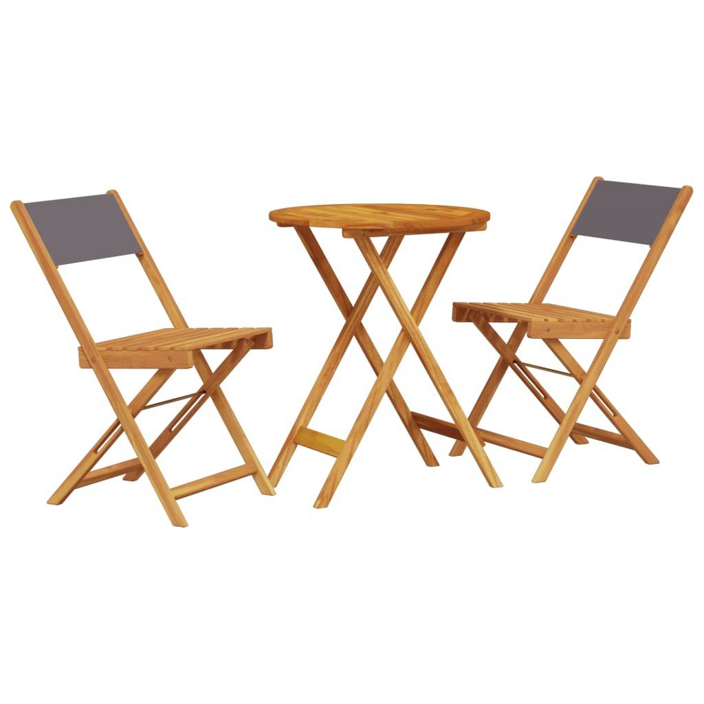Maison Chic - Ensemble 3 pcs de bistro - Salon De Jardin - Mobilier extérieur anthracite tissu et bois massif MI479 - Image 1