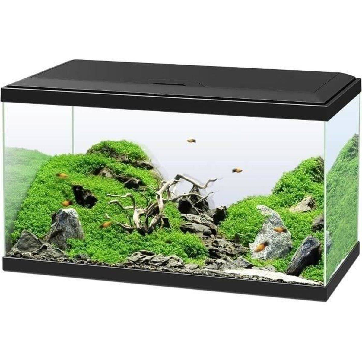 Ciano - Aquarium rectangle 60 L noir avec filtre interne CF80, chauffage 50 W et LED CLA60 - CIANO