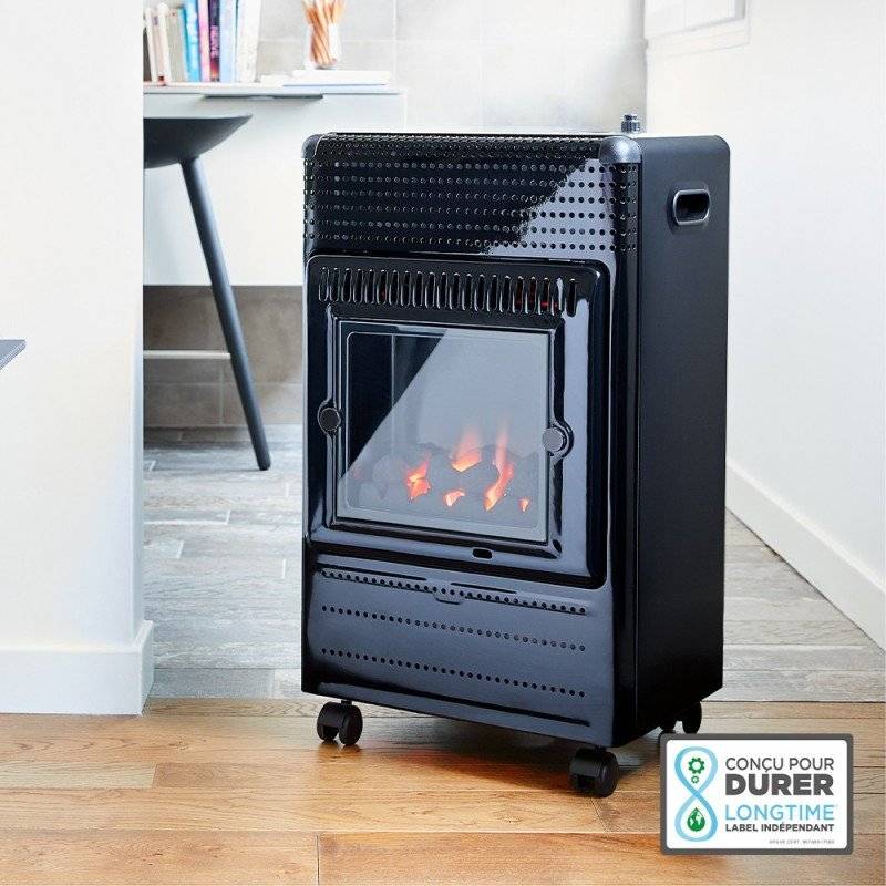 Favex - Chauffage d'appoint à gaz Ektor Fire - FAVEX - Intérieur - Infrableu Effet feu de cheminée - 3 puissances - Jusqu'à 35 m², Noir - Imagen 2