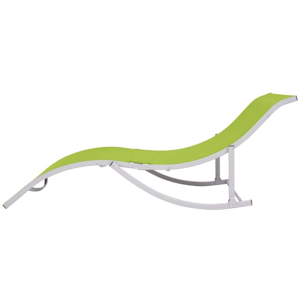 Helloshop26 - Lot de deux chaises longues pliables textilène vert - Imagen 3