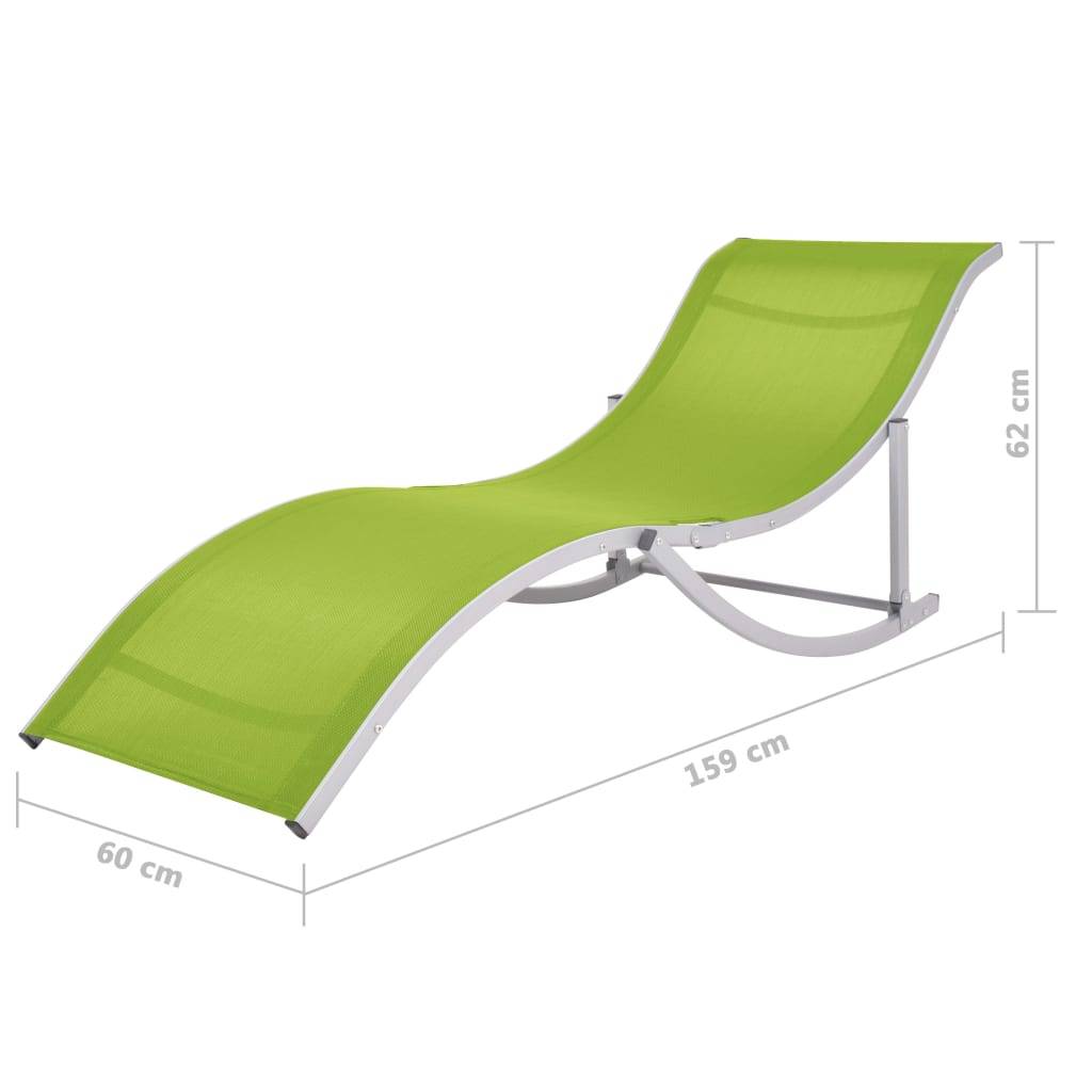 Helloshop26 - Lot de deux chaises longues pliables textilène vert - Imagen 7
