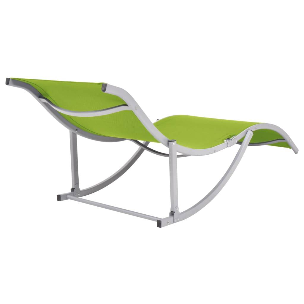 Helloshop26 - Lot de deux chaises longues pliables textilène vert - Imagen 4
