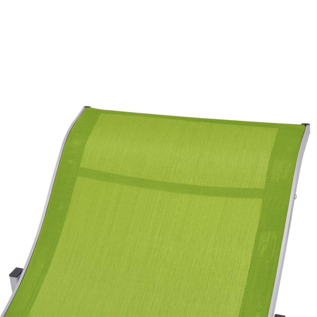 Helloshop26 - Lot de deux chaises longues pliables textilène vert - Imagen 6