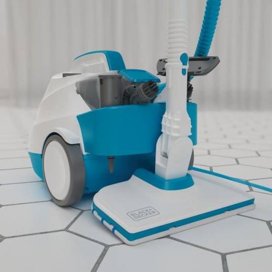 Balai - Nettoyeur Vapeur traineau multifonction - BLACK & DECKER BHSMP2008-QS - 2000 W - 8 accessoires - 4 bars - Blanc / gris / bleu - Image 6