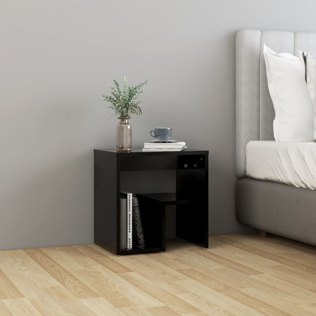 Vidaxl - Table de chevet noir 40x30x40 cm bois d'ingénierie - vidaXL - Imagen 2