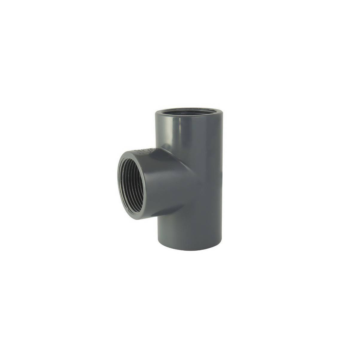 Codital - Té égal 90° PVC-U à visser PN16 : Le raccord femelle triple taraudé - 3'' - Imagen 1