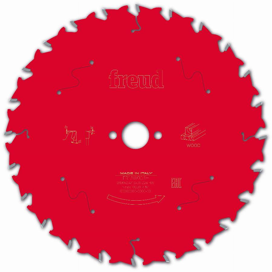 Lame pour scie circulaire portative FREUD - Ø190 2,4/1,6 AL20 Z24 BA 15° - F03FS09714 -FR13W003H - Imagen 1