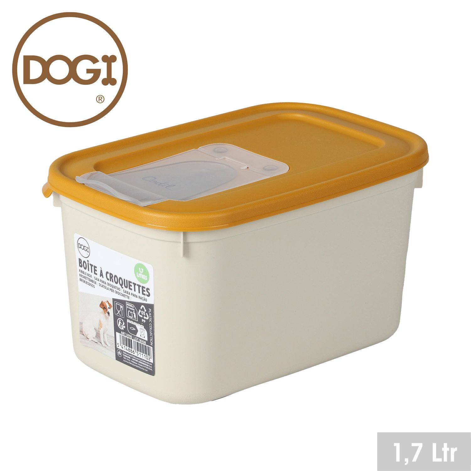 Sans Marque - Boîte conteneur à croquettes petit format COCO - 1,7 L - Blanc - Dogi - Image 2