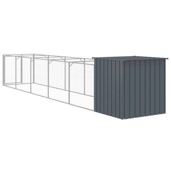 Parc Chien Acier Galvanisé XXL Enclos Sécurisé Jardin Anthracite - ComfortXL Outdoor Living - Image 5