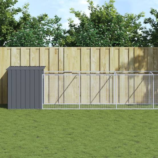 Parc Chien Acier Galvanisé XXL Enclos Sécurisé Jardin Anthracite - ComfortXL Outdoor Living - Image 1
