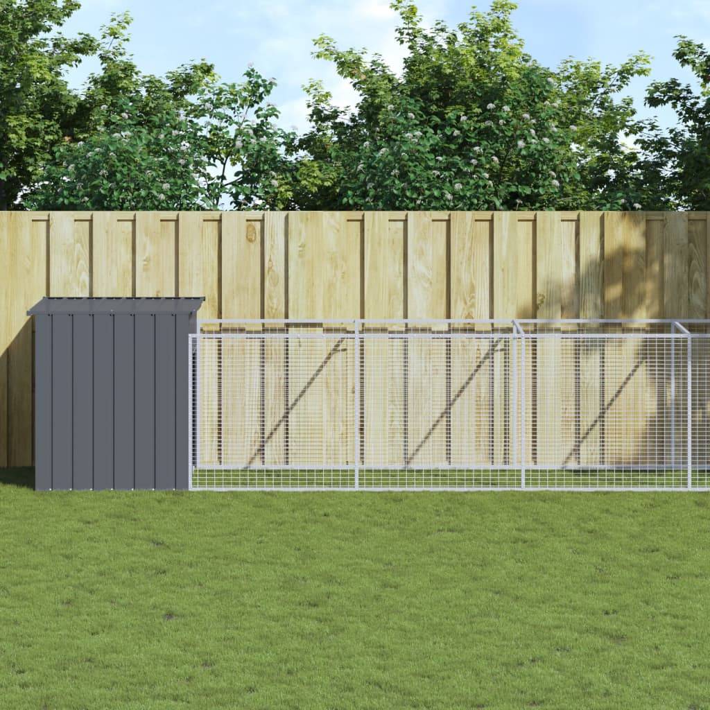 Parc Chien Acier Galvanisé XXL Enclos Sécurisé Jardin Anthracite - ComfortXL Outdoor Living - Image 1