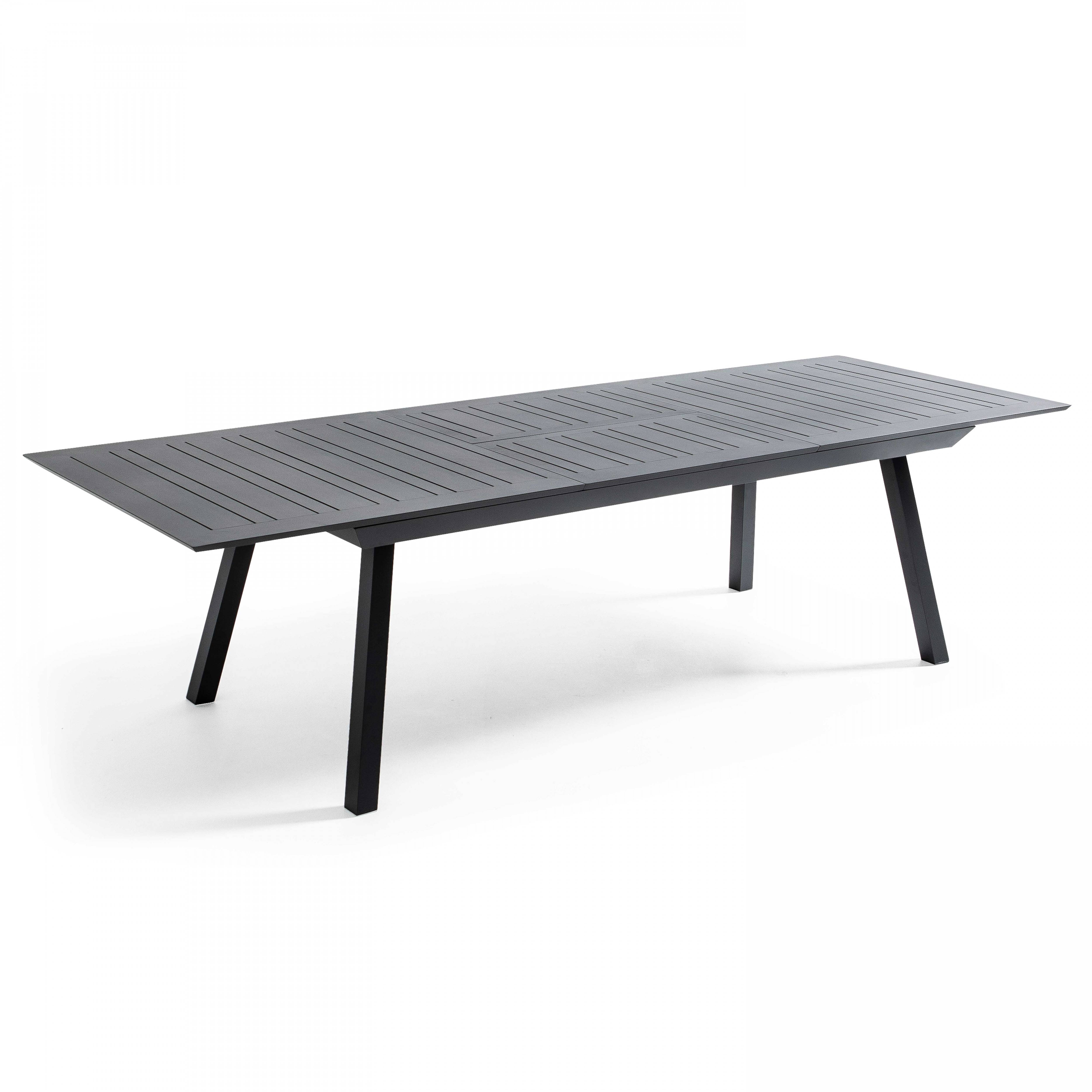Oviala - Table de jardin extensible en aluminium gris 8 à 12 places Olympe - Oviala - Imagen 1