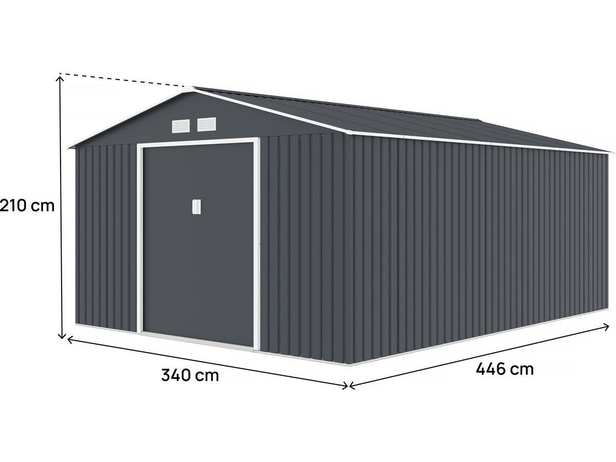 Habitat Et Jardin - Abri De Jardin Métal "vegas"- 15 M² - Gris -habitat Et Jardin - Imagen 3