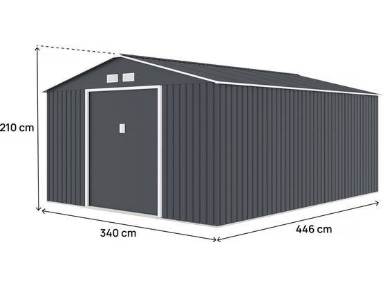 Abri De Jardin Métal "vegas"- 15 M² - Gris -habitat Et Jardin - Image 3