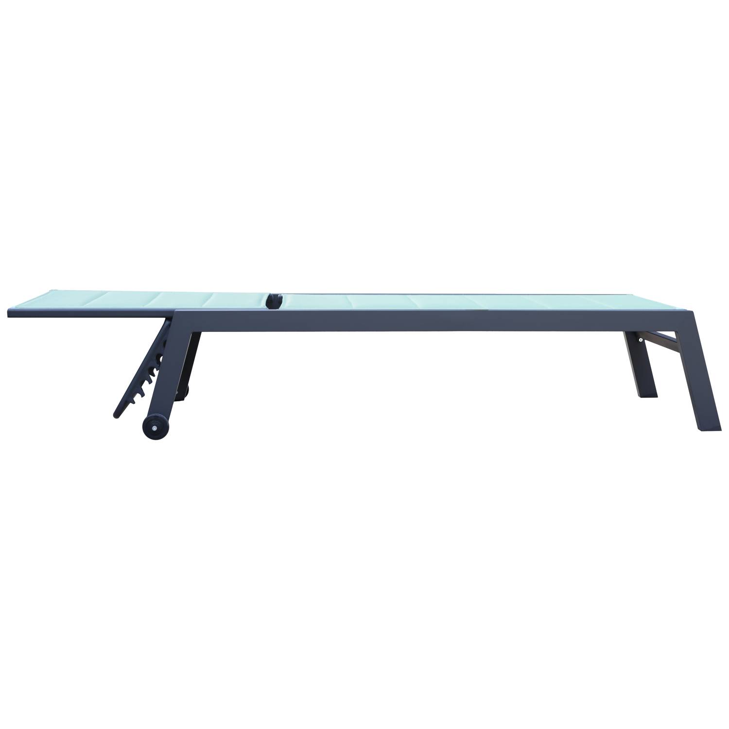 Bain de soleil BARBADOS en textilène vert d'eau - aluminium anthracite - HAPPY GARDEN - Image 4