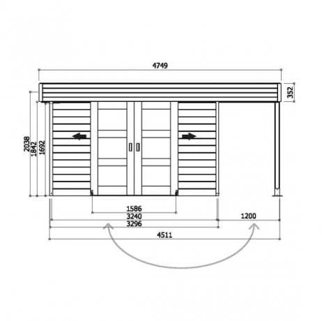 Abri de jardin LARVIK en bois 7,65 m², Plancher Oui - Imagen 2
