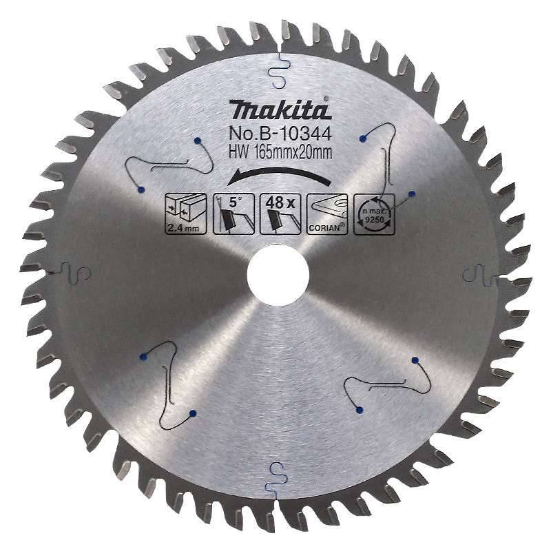 Makita - Lame carbure MAKITA B-10344 forme TCG spécialisée CORIAN pour scies plongeantes Ø 165 mm Makita