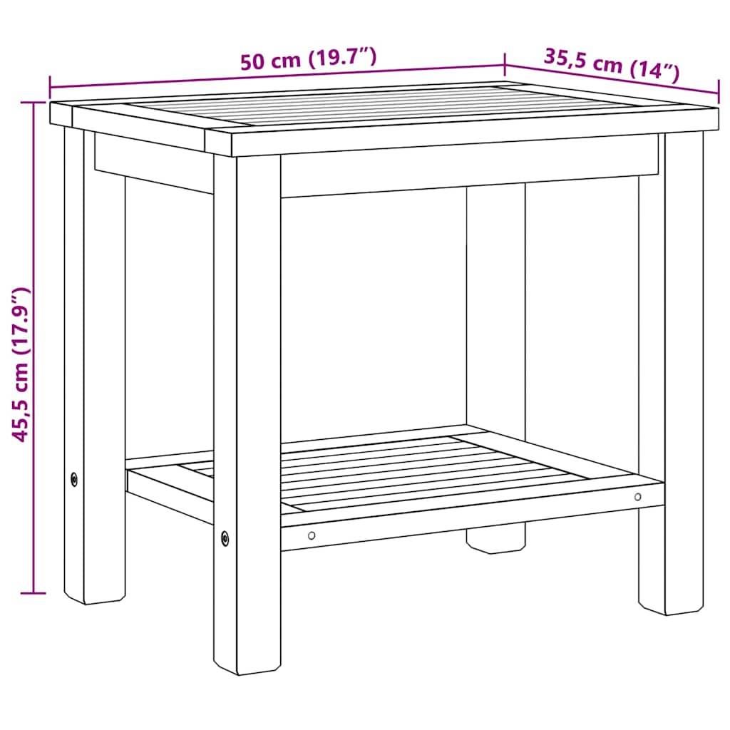 ComfortXL - Petite Table Basse de Jardin Rectangulaire 50x35cm en Teck Solide, Bout de Canapé d'Extérieur Moderne – ComfortXL Outdoor Living - Image 8