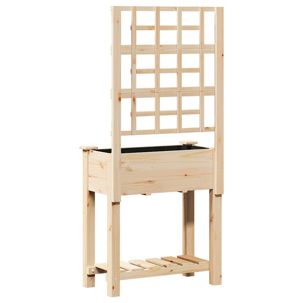 Cache-pot, Pot De Fleurs Beige 71 x 38 x 152 cm Bois de sapin massif g376 - Image 7