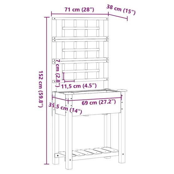 Cache-pot, Pot De Fleurs Beige 71 x 38 x 152 cm Bois de sapin massif g376 - Image 9