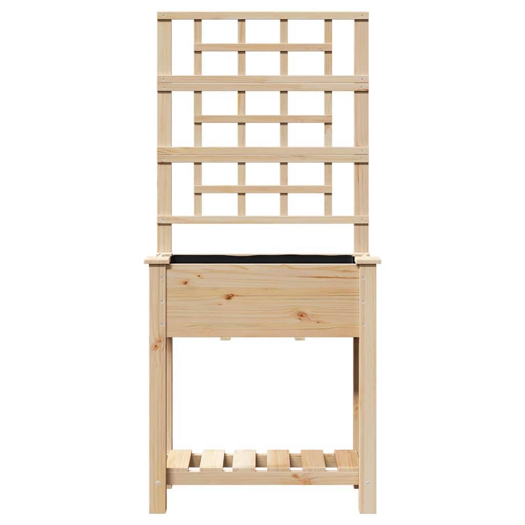 Cache-pot, Pot De Fleurs Beige 71 x 38 x 152 cm Bois de sapin massif g376 - Image 5