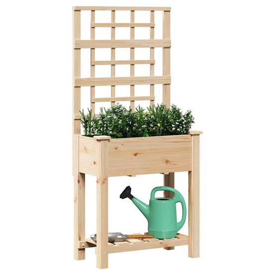 Cache-pot, Pot De Fleurs Beige 71 x 38 x 152 cm Bois de sapin massif g376 - Image 3