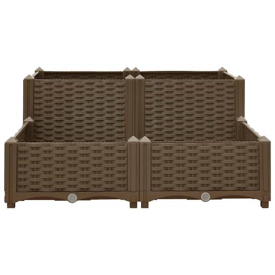 Lit surélevé Polypropylène marron 80 x 80 x 38 cm - PANGIVO - Image 3