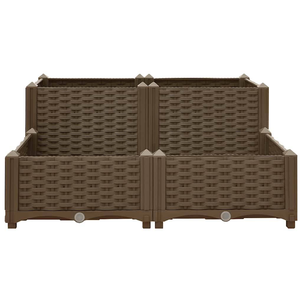 Lit surélevé Polypropylène marron 80 x 80 x 38 cm - PANGIVO - Image 3