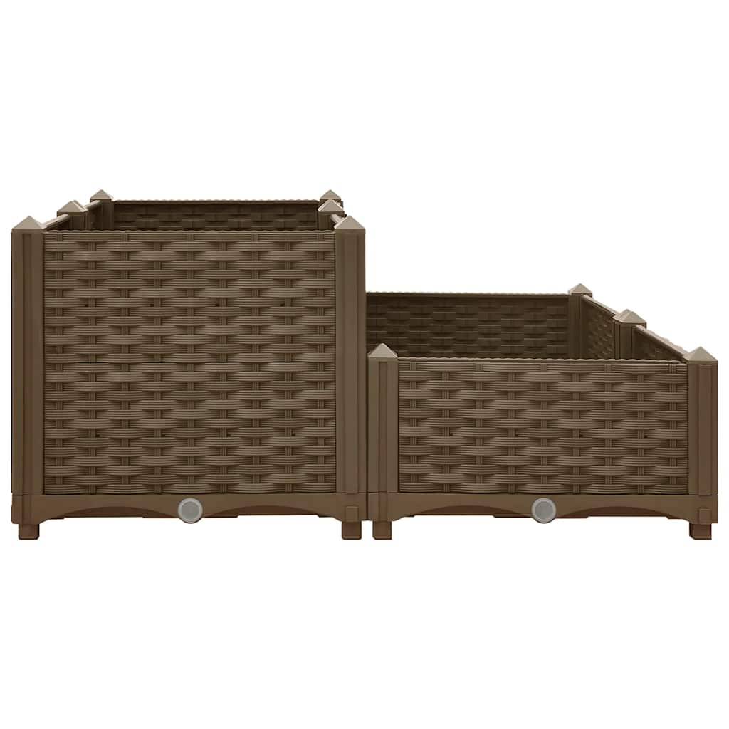 Lit surélevé Polypropylène marron 80 x 80 x 38 cm - PANGIVO - Image 4
