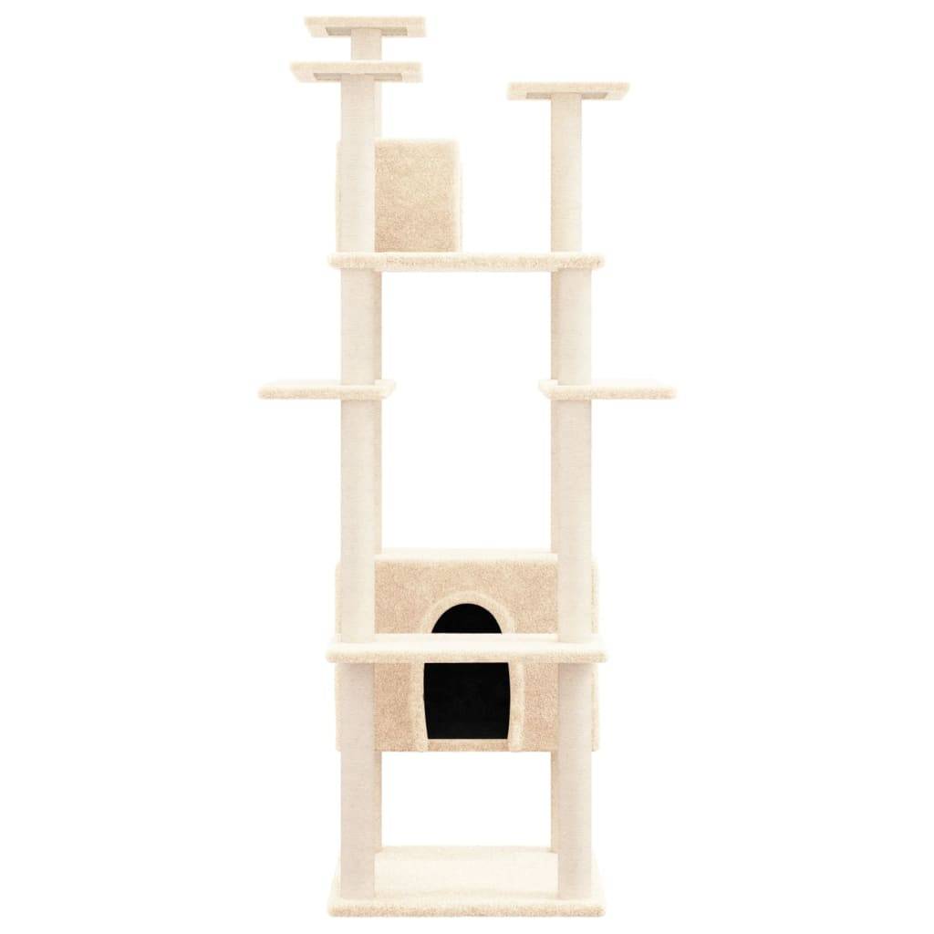 Vidaxl - Arbre à chat avec griffoirs en sisal Crème 162 cm vidaXL 171633 - Imagen 5