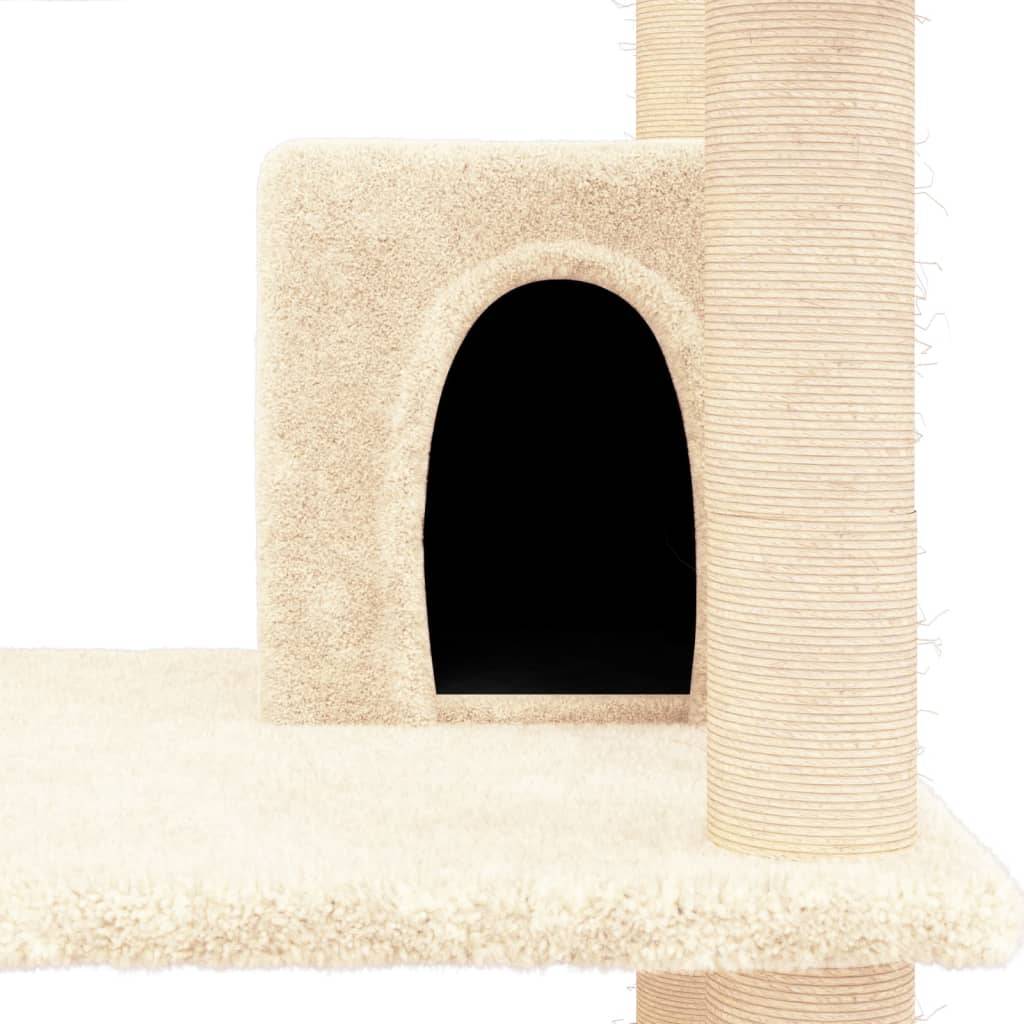 Vidaxl - Arbre à chat avec griffoirs en sisal Crème 162 cm vidaXL 171633 - Imagen 4