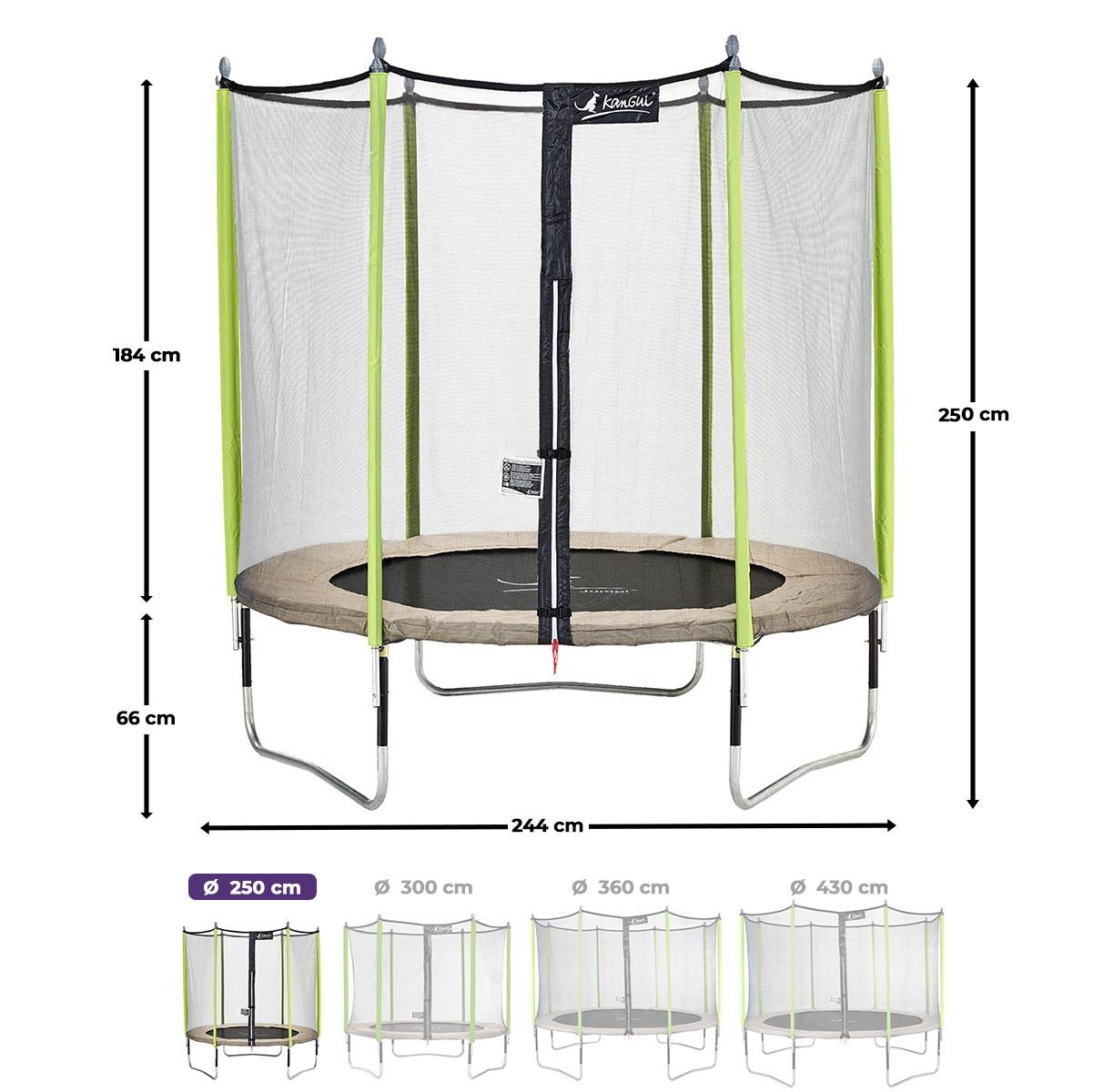 Kangui - Trampoline Ø 250 cm + filet + échelle + bâche + kit d'ancrage - JUMPI 250 Kangui - Imagen 3