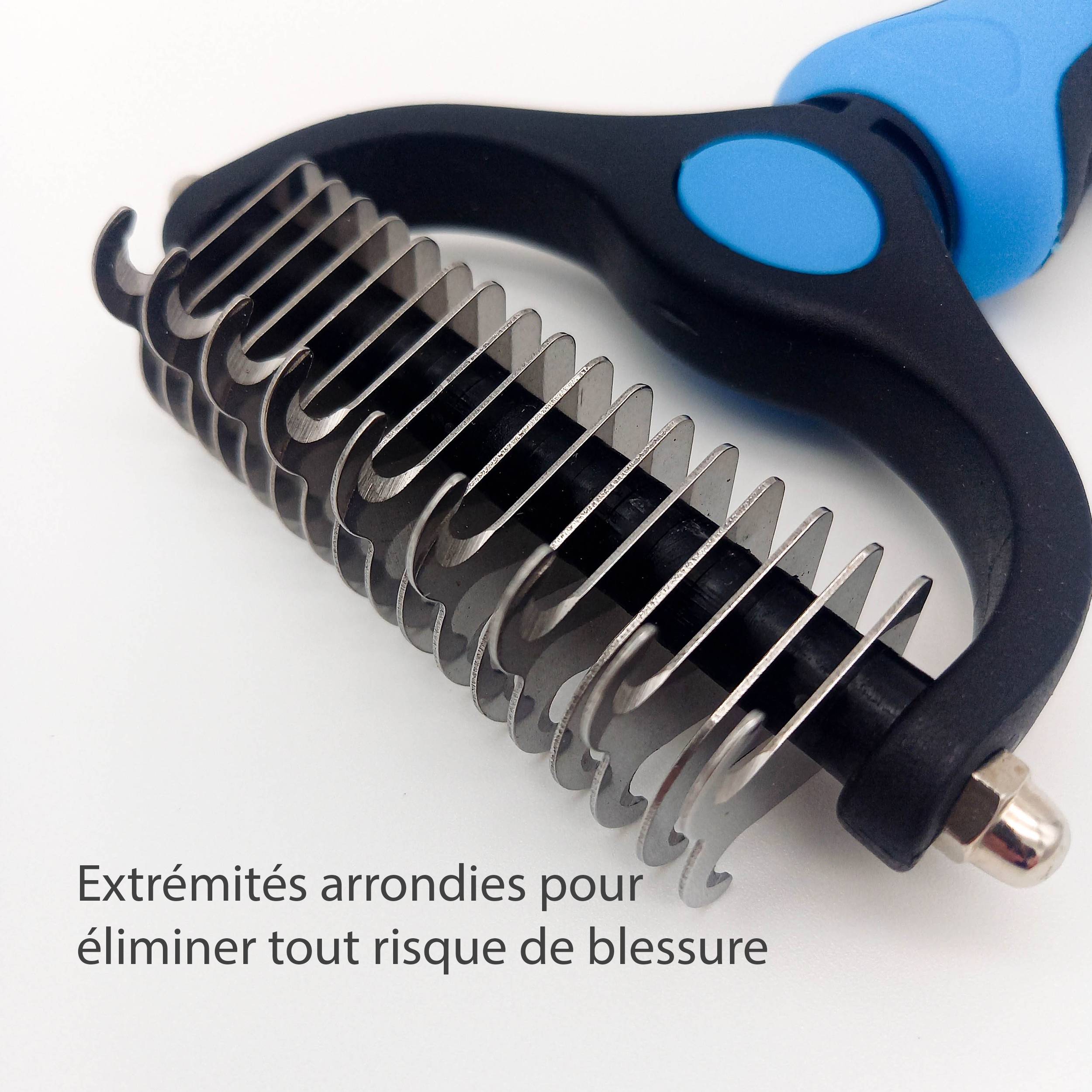Petsation - Brosse Chien - Chat – Râteau de toilettage (bleu) - Petsation - Imagen 4