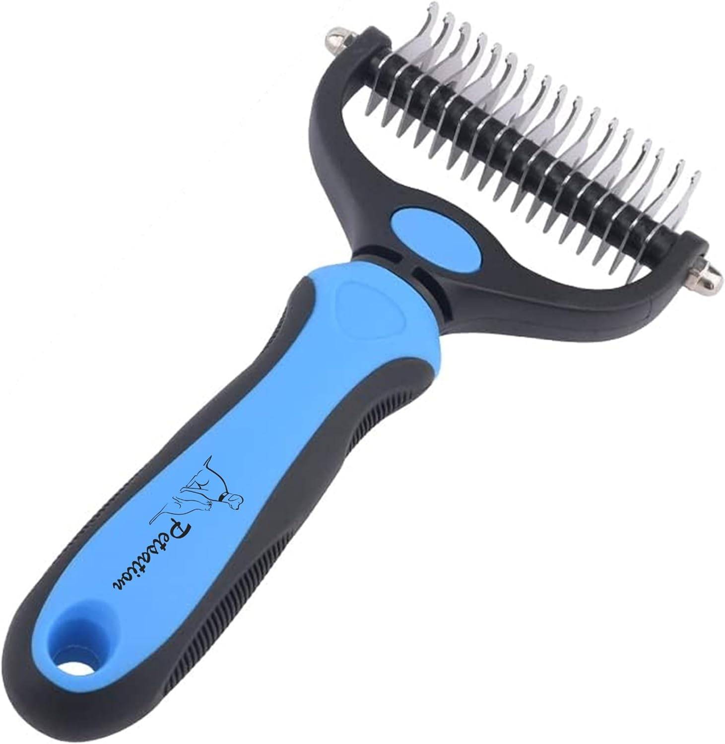 Petsation - Brosse Chien - Chat – Râteau de toilettage (bleu) - Petsation - Imagen 1