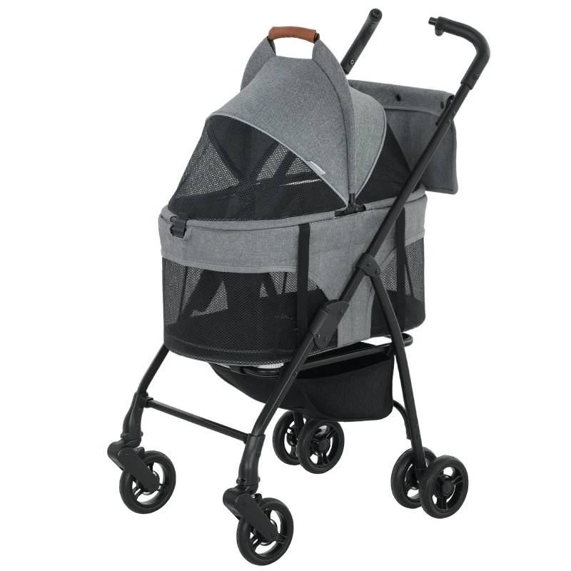 Poussette 3-en-1 pour chien, panier pliable et amovible, démontable - Image 7