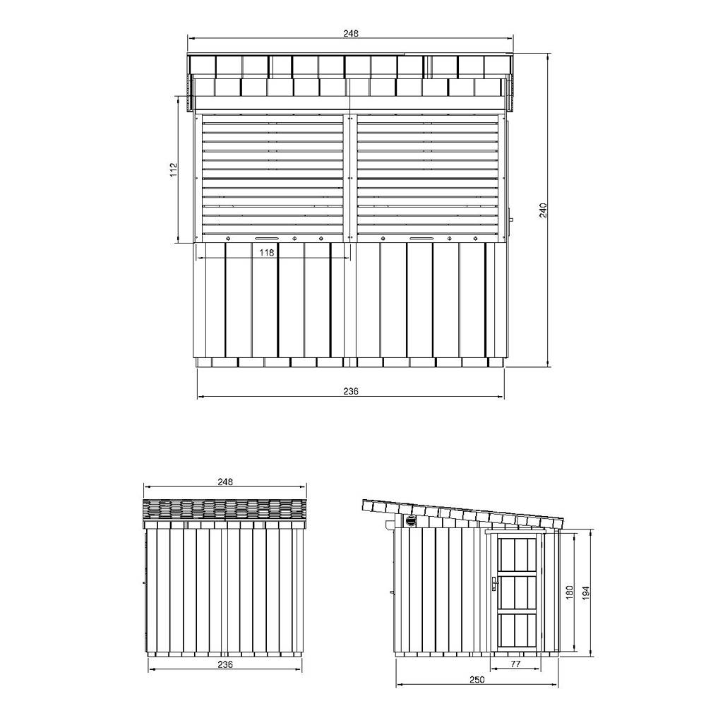Timbela - Grand stand marché 5,9 m² / H240x248x305 cm avec comptoir - Bar jardin, kiosque extérieur - Timbela M950-HARVEST HONEY - Image 4