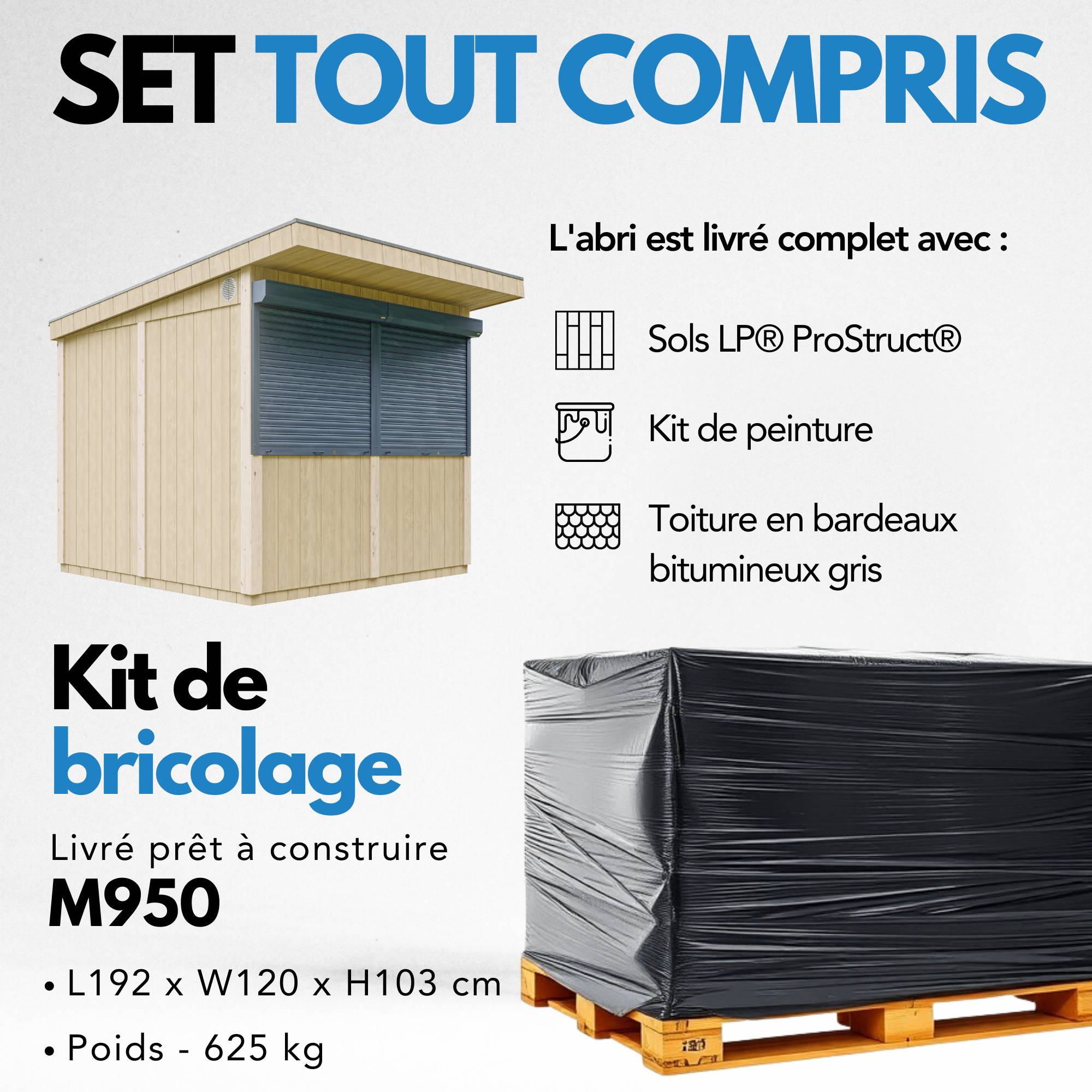 Timbela - Grand stand marché 5,9 m² / H240x248x305 cm avec comptoir - Bar jardin, kiosque extérieur - Timbela M950-HARVEST HONEY - Image 9